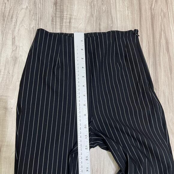 ASOS DESIGN Women’s Tailored Slim Pinstripe Pants Size 2 Side Zip Slit & Raw Hem - Picture 5 of 13